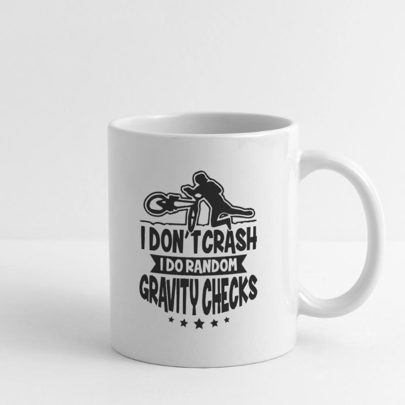 VTT Biker Dont Crash Do Gravity Mug blanc