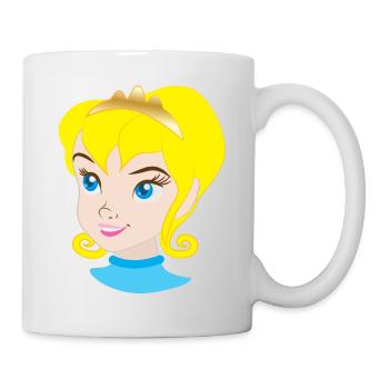 Pretty blonde princess in royal crown - Mug - white - Right