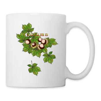 Herbst, Kastanien - Tasse - Weiß - Rechts