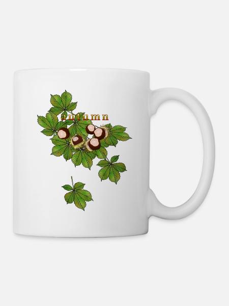 Automne, châtaignes - Mug blanc - blanc