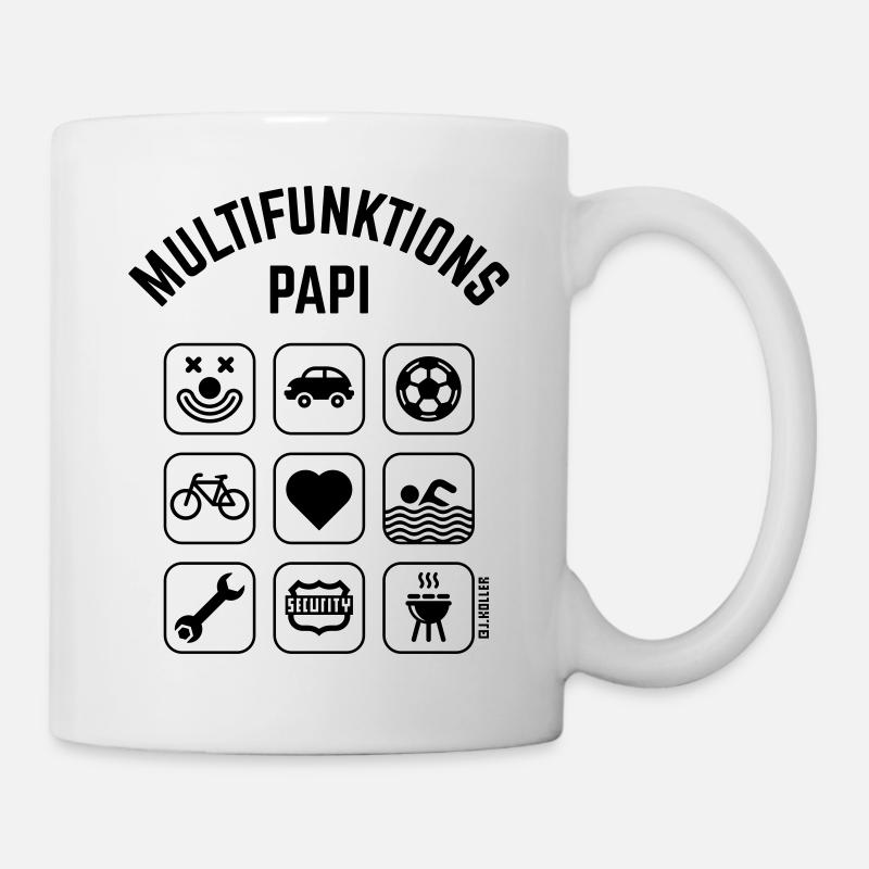 Multifunktions Papi (9 Icons) - Tasse - Weiß