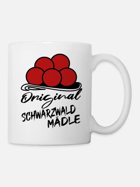 Schwarzwald Mädle Heimat Bollenhut Kuckuck - Tasse - Weiß
