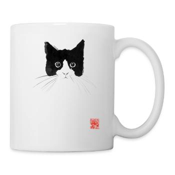 Katzenkopf - Tasse - Weiß - Rechts