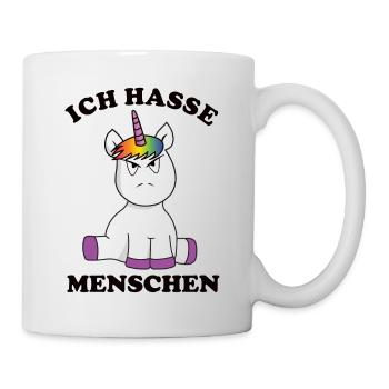 Einhorn Ich hasse Menschen - Tasse - Weiß - Rechts