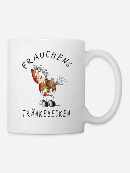 Lustige Pferde Tasse Frauchens Tränkebecken - Tasse - Weiß