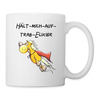Hält Mich Auf Trab Pferde Spruch Tasse - Tasse - Weiß - Rechts