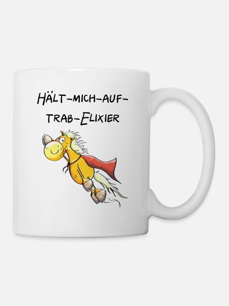 Hält Mich Auf Trab Pferde Spruch Tasse - Tasse - Weiß