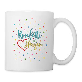 Konfetti im Herzen - Tasse - Weiß - Rechts