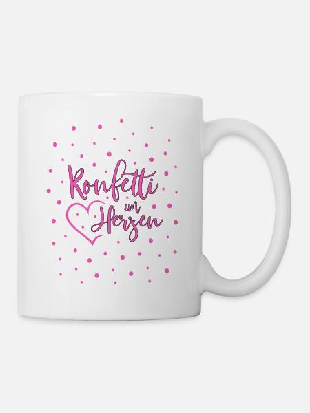 Konfetti im Herzen - Tasse - Weiß