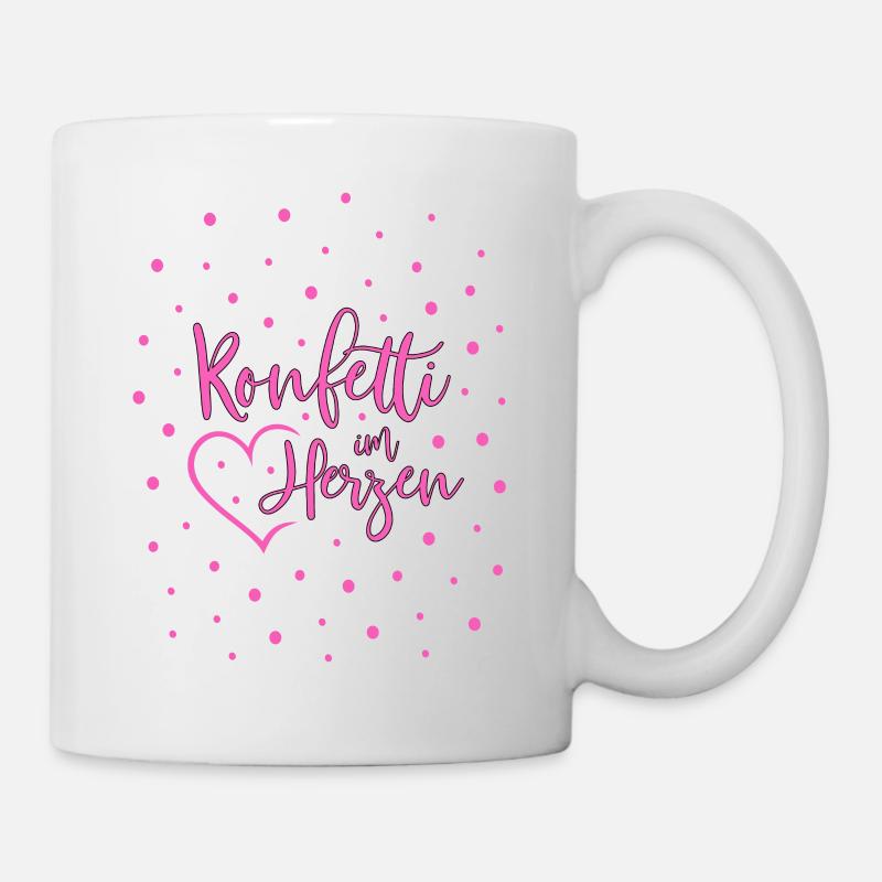 Konfetti im Herzen - Tasse - Weiß