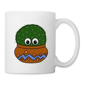Big Round Cactus In Nice Jar - Tasse - Weiß - Rechts