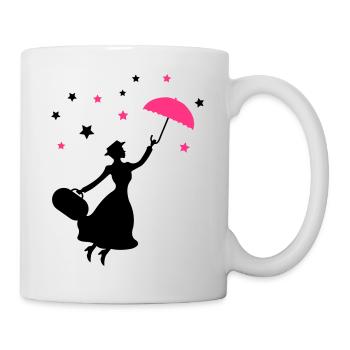 frau_regenschirm_02 - Tasse - Weiß - Rechts