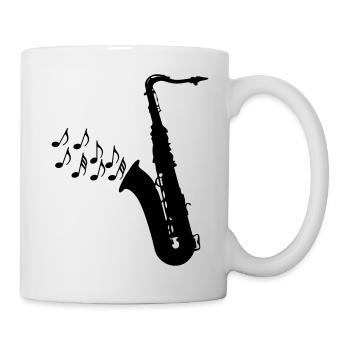 Saxofon - Tasse - Weiß - Rechts