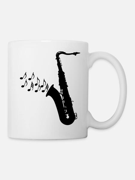 Saxofon - Tasse - Weiß