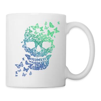 Schmetterling Schädel - Tasse - Weiß - Rechts