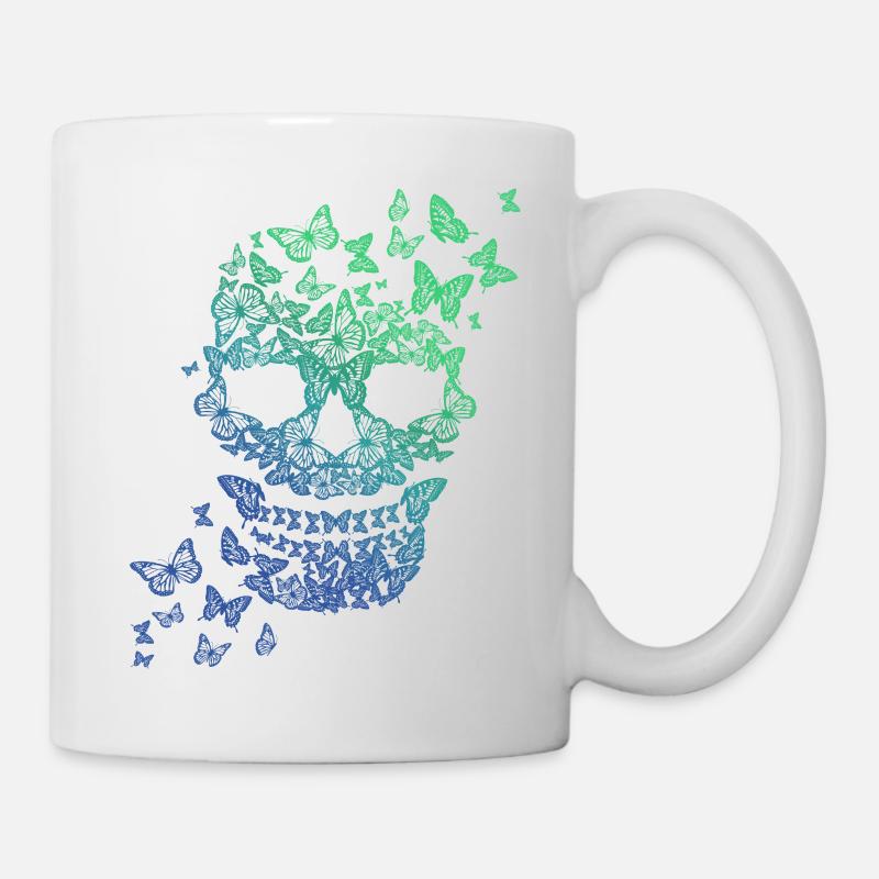 Crâne de papillon - Mug blanc - blanc
