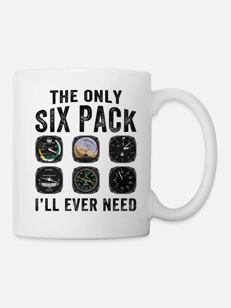 Pilots Six Pack Airplane Instruments - Mug - white