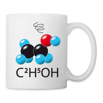 c2h5oh (auf klaren T-Shirts) - Tasse - Weiß - Rechts