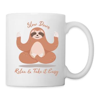 Sloth Slow Down, Relax & Take it Easy - Mug - white - Right