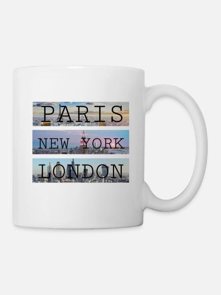 Städte Paris New York London - Tasse - Weiß