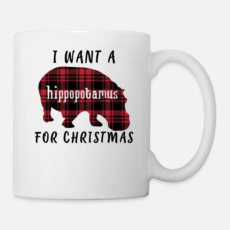 Ich will ein Nilpferd zu Weihnachten - Tasse - Weiß