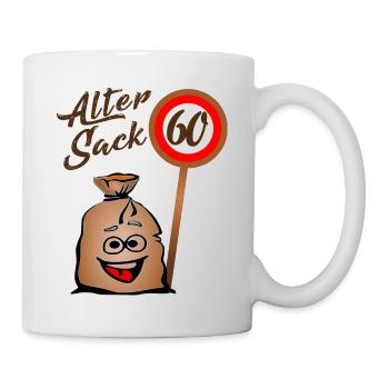 Alter Sack - 60. Geburtstag - 60 - Sechzig - Tasse - Weiß - Rechts