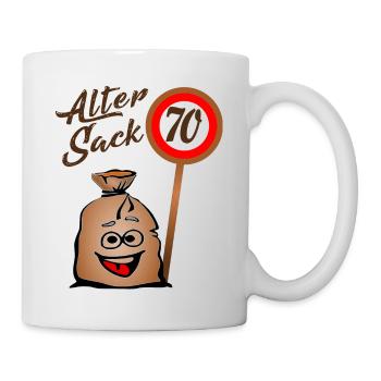 Alter Sack - 70. Geburtstag - 70 - Siebzig - Tasse - Weiß - Rechts