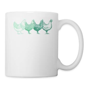 Cadeau poulet et poulets · Poulets verts - Mug blanc - blanc - Droite