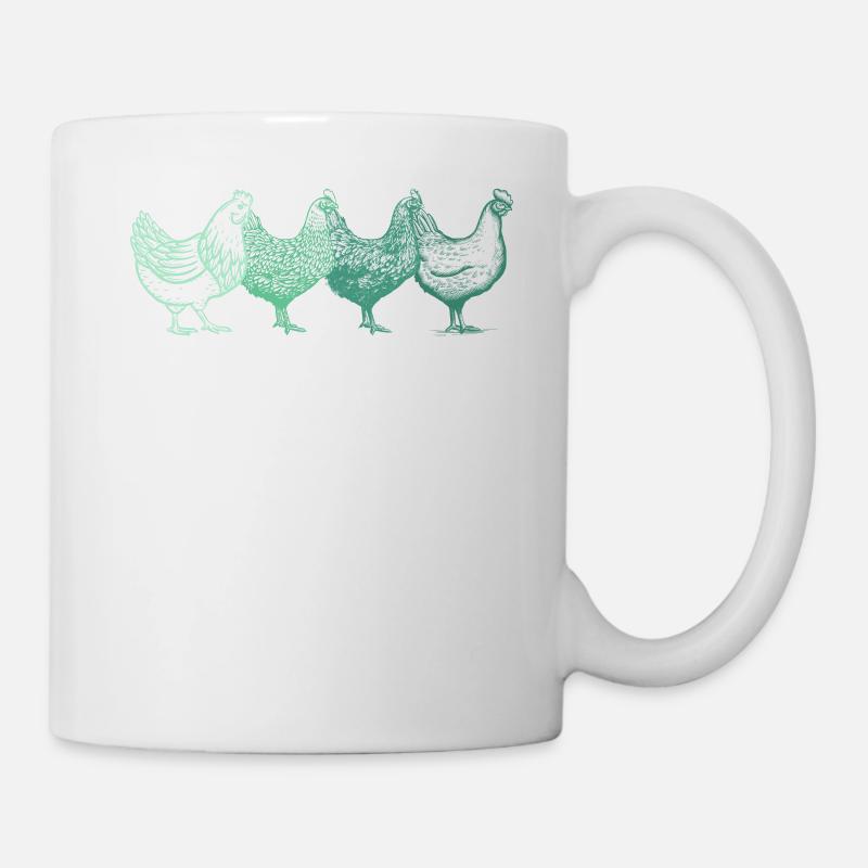 Huhn Tier Hühner Geschenk · Grüne Hühner - Tasse - Weiß