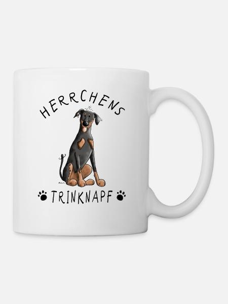 Dobermann Pinscher Herrchens Trinknapf I Hund - Tasse - Weiß