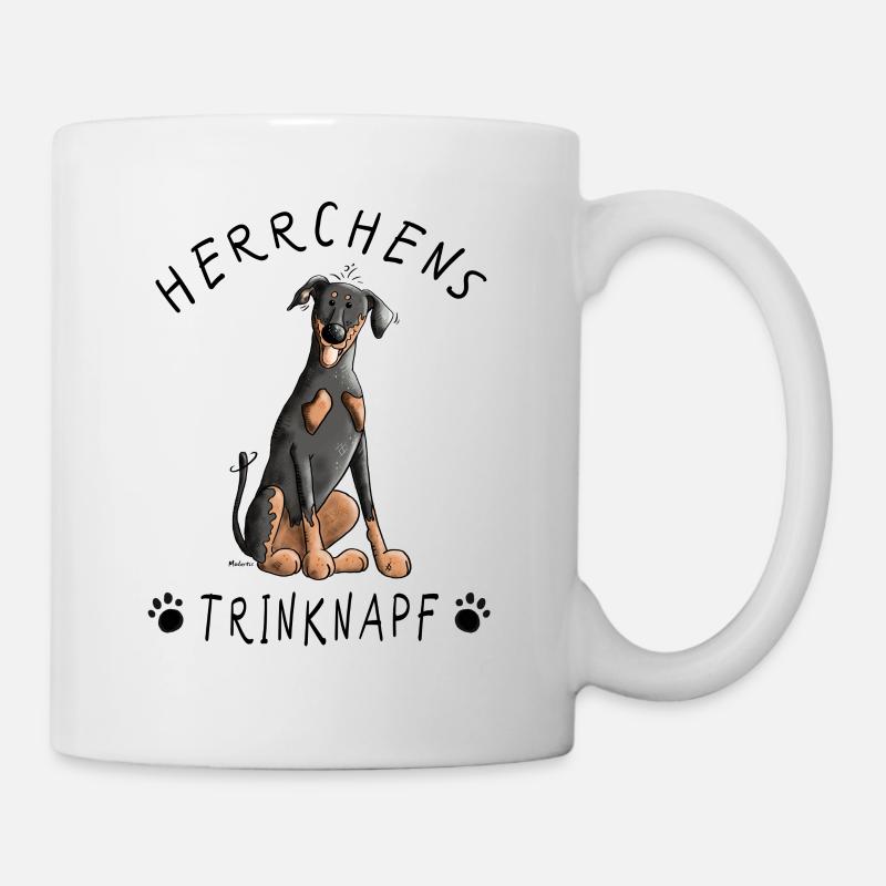 Dobermann Pinscher Herrchens Trinknapf I Hund - Tasse - Weiß