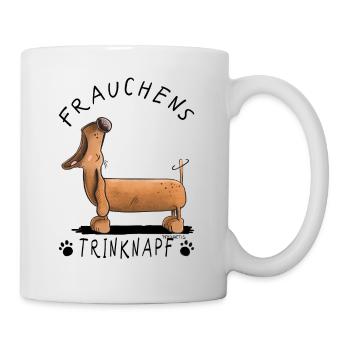 Dackel Frauchens Trinknapf Dachshund Teckel Tasse - Tasse - Weiß - Rechts