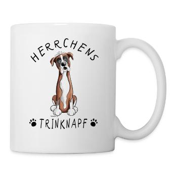 Deutscher Boxer Herrchens Trinknapf Hund Tasse - Tasse - Weiß - Rechts