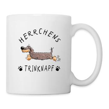 Dackel Herrchens Trinknapf Dachshund Teckel Tasse - Tasse - Weiß - Rechts