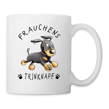Dackel Frauchens Trinknapf Dachshund Teckel Tasse - Tasse - Weiß - Rechts