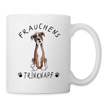 Deutscher Boxer Frauchens Trinknapf Hund Tasse - Tasse - Weiß - Rechts