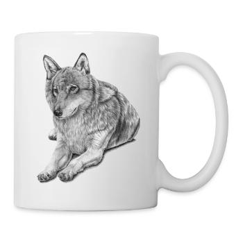 Wolf - Tasse - Weiß - Rechts