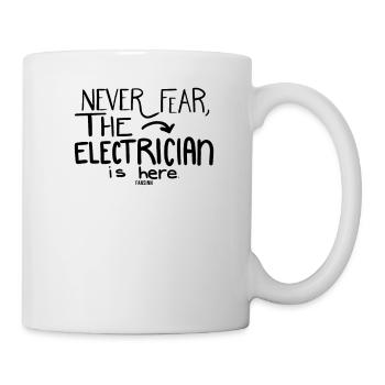 Scared electrician help - Mug - white - Right