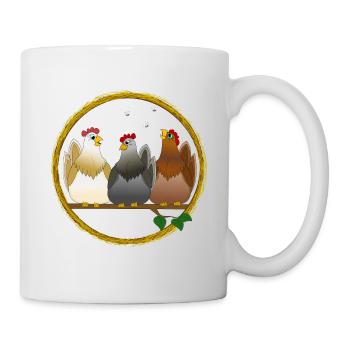 Poules poulets poulet coq poulets oiseau oeuf pâques - Mug blanc - blanc - Droite
