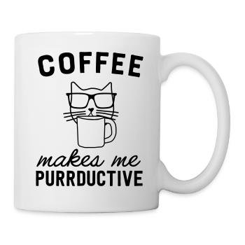 Coffee Makes Me Purrductive Cat - Mug - white - Right
