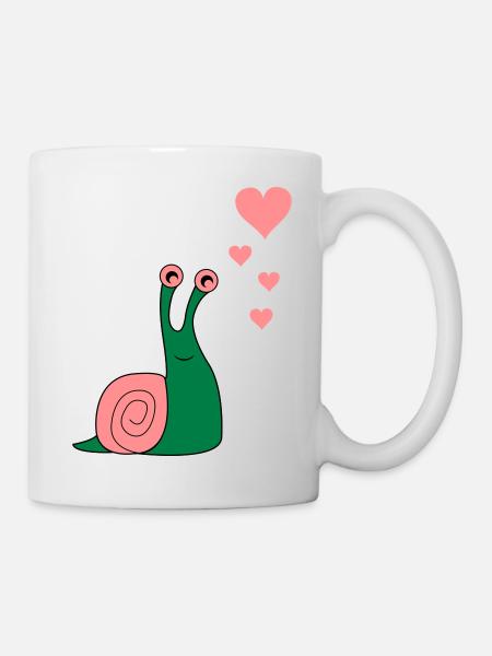 schnecke_verliebt_02 - Mug blanc - blanc