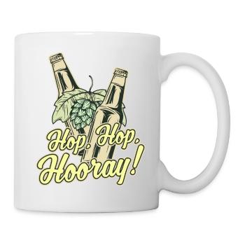 Craft Beer T-Shirt Hop, Hop, Hooray! - Tasse - Weiß - Rechts