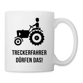 Treckerfahrer Dürfen Das! (Trecker / Traktor, V3) - Tasse - Weiß - Rechts