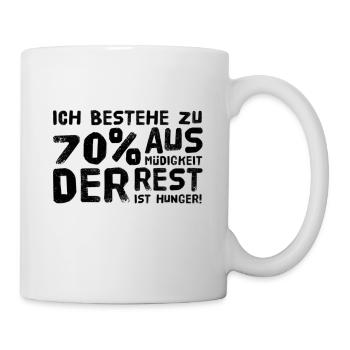 Hunger und Müdigkeit - Tasse - Weiß - Rechts