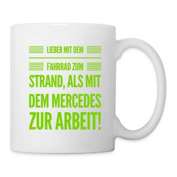 lieber mit dem Fahrrad als mit dem - Tasse - Weiß - Rechts