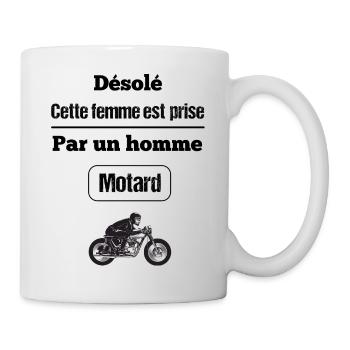 désole cette femme est prise par un homme motard - Mug blanc - blanc - Droite