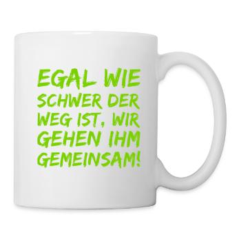 wir meistern Schwierigkeiten gemeinsam - Tasse - Weiß - Rechts