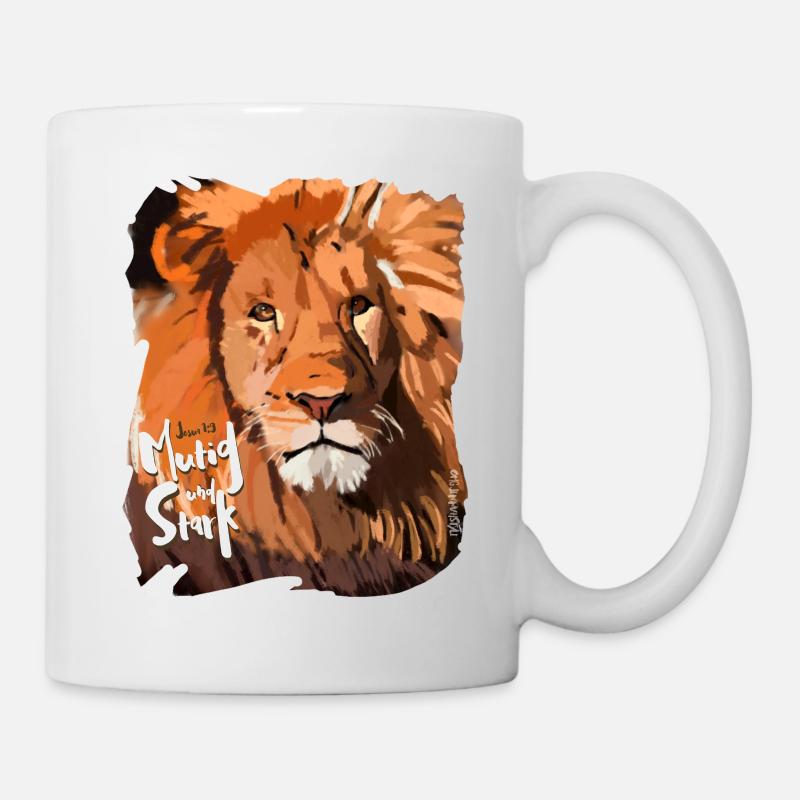 Lion (Josué 1:9) - Mug blanc - blanc