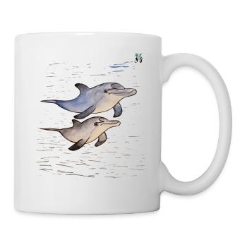 MacJos diving T-shirt: Dolphin comics - Mug - white - Right