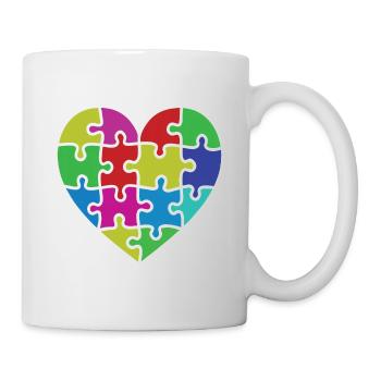 Herz Puzzle Patch Herz - Tasse - Weiß - Rechts